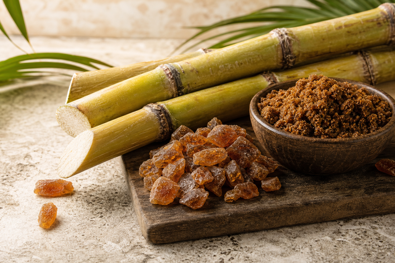 Cana e açúcar mascavo artesanal
